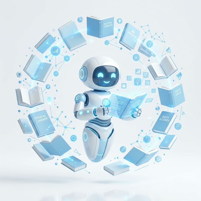 Library AI Assistant Illustration